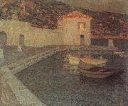 Le Sidaner Henri House by the sea at Dusk oil painting artist